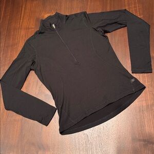 REI 100% NEW ZEALAND MERINO WOOL 1/2 ZIP BASE LAYER MTS USA MADE BLACK S or XS